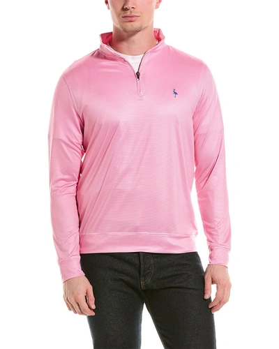 Tailorbyrd Men's Performance Striped Zip Up Pullover In Pink