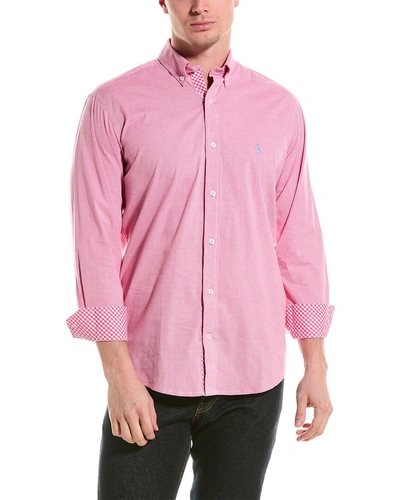 Tailorbyrd Gingham Stretch Shirt In Pink