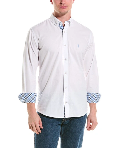 Tailorbyrd Pinpoint Stretch Shirt In White