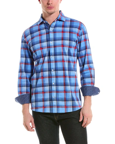 Tailorbyrd Plaid Shirt In Blue