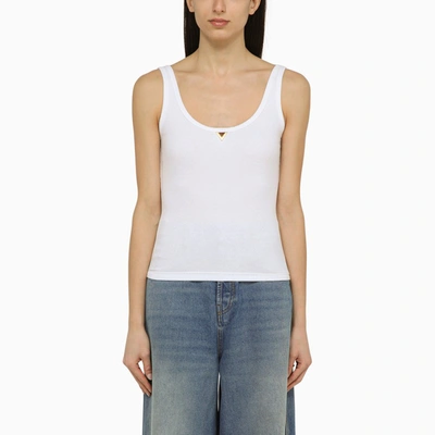 Valentino White Cotton Tank Top