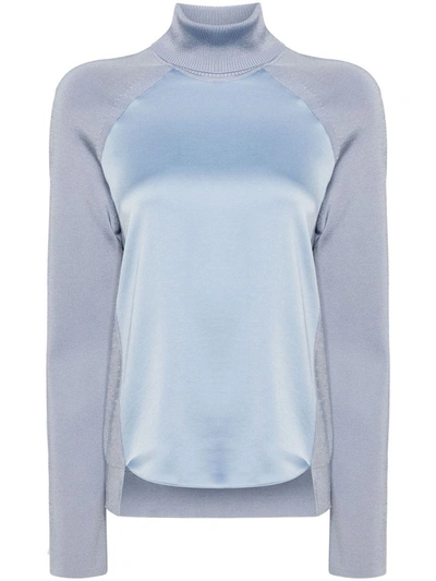 Simkhai Mateo Panelled Turtleneck Top In Blue