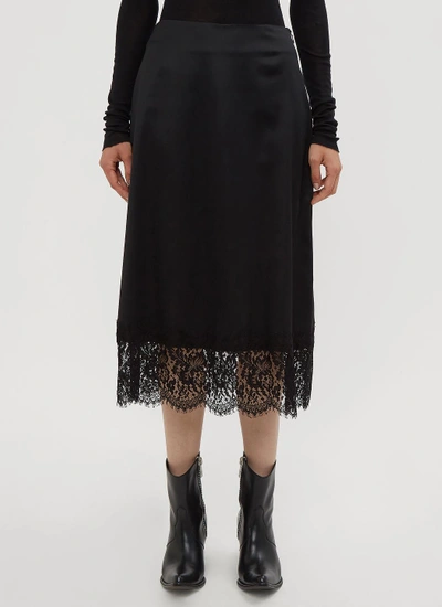 Yang Li Minimal Lace Trim Skirt In Black