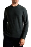 Ted Baker Lounge 't' Stitch Crewneck Sweater In Mid Green