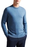 Ted Baker Lounge 't' Stitch Crewneck Sweater In Blue