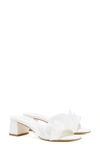 Larroude Brigite Ruffle Raffia Sandal In White