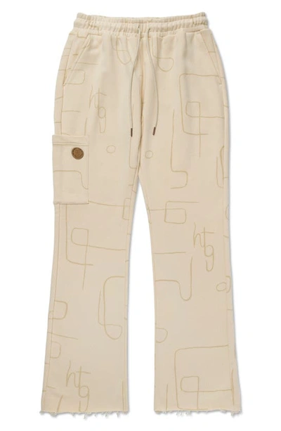 Honor The Gift Geo Print Cotton Terry Pants In Bone