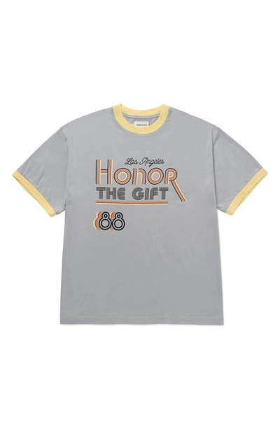 Honor The Gift Retro Honor Ringer Graphic T-shirt In Stone