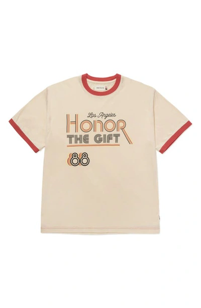 Honor The Gift Retro Honor Ringer Graphic T-shirt In Tan