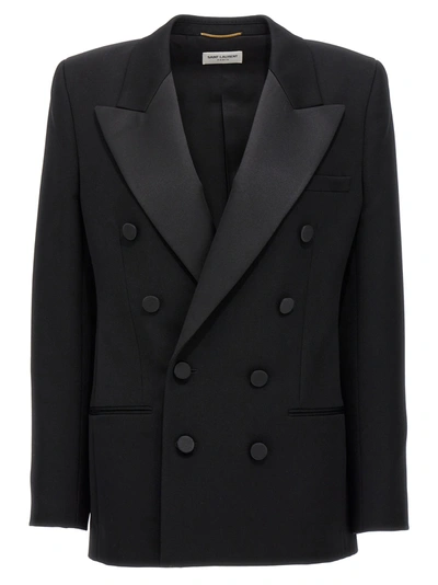 Saint Laurent Leger Armure Blazer And Suits In Black