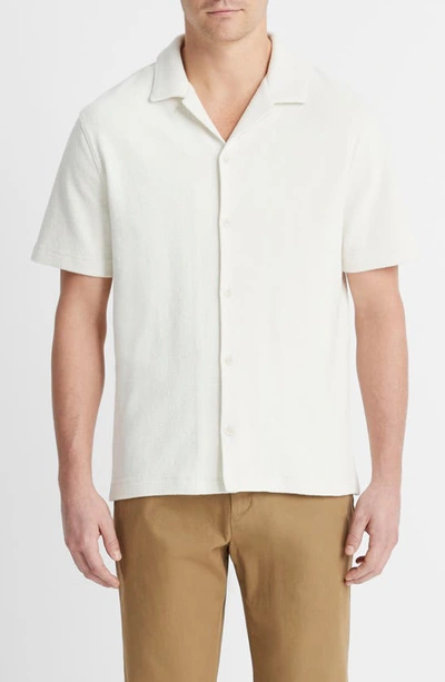 Vince Men's Bouclé Button-front Camp Shirt In Bone