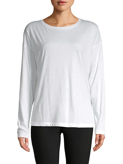 Vince Long-sleeve Cotton Tee In White