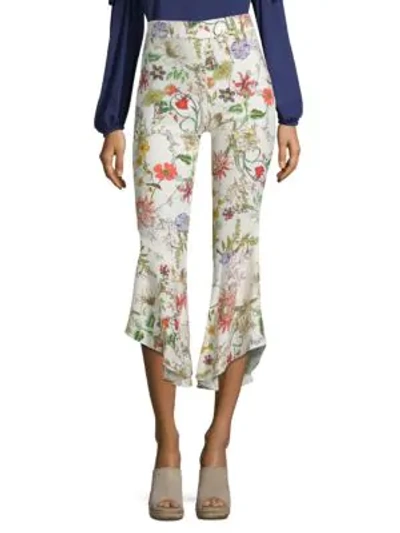 Parker Zizi Printed Flare Pants In Sangria Ivory Floral