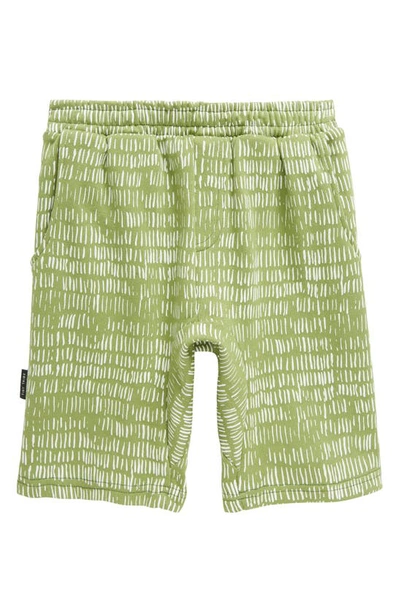 Tiny Tribe Kids' Print Knit Shorts In Forest Green