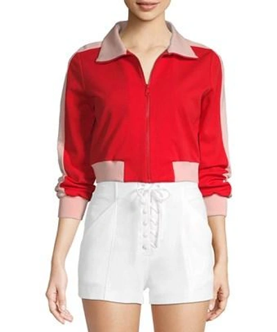 Alice And Olivia Jackson Cropped Track Jacket In Nocolor