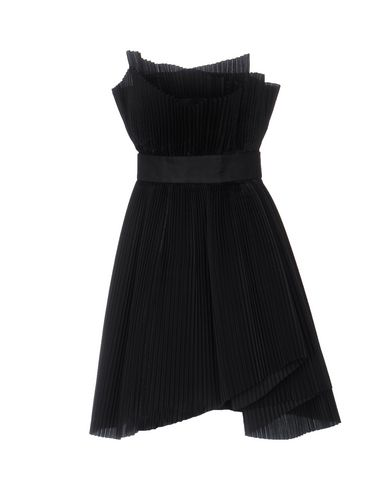 Capucci Strapless Ruffled & Plisse Satin Dress, Black | ModeSens