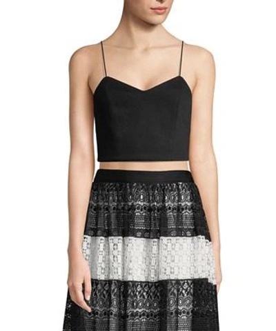 Alice And Olivia Archer Cropped Top In Black