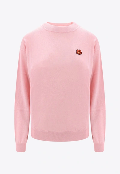 Kenzo Boke Flower Wool Sweater In Pink