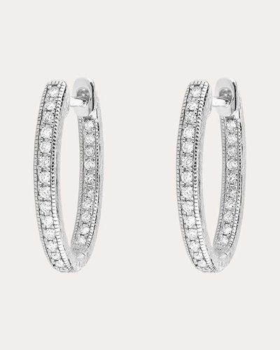 Jude Frances Women's Delicate Small Oval Hoop Earrings In Silver