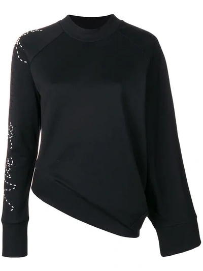 Y-3 Adidas X Yohji Yamamoto Angled Waist Slogan Sweater In Black