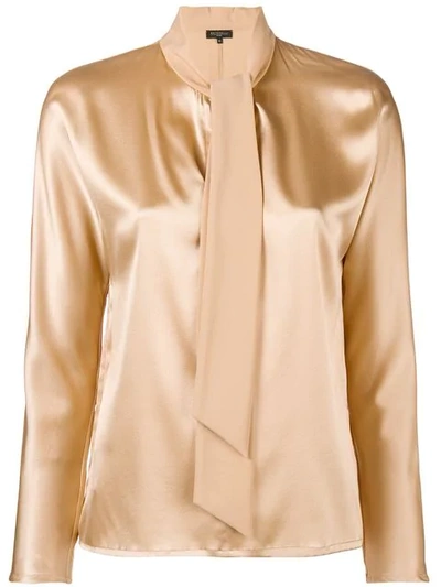 Antonelli Anita Tie Neck Blouse In Neutrals