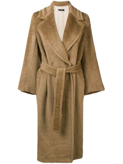 Antonelli Greta Belted Fur Coat - Neutrals