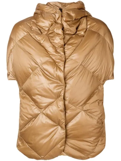 Max & Moi 3 In 1 Metallic Puffer Jacket In Brown