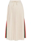 Gucci Pleated Ribbon Skirt In Neutrals
