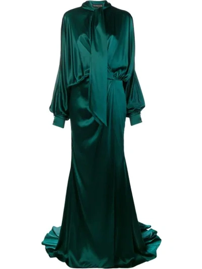 Alexandre Vauthier Long Draped Gown In Green