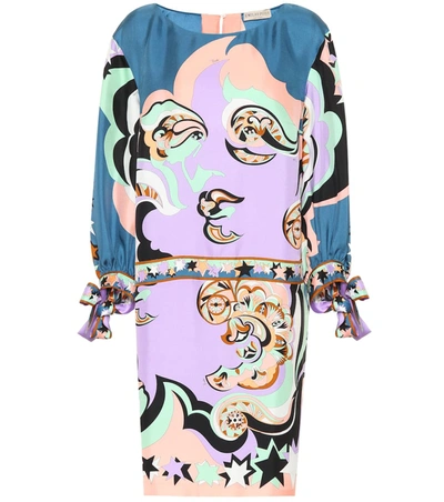 Emilio Pucci Multi Printed Cuffed Shift Dress In Multicoloured