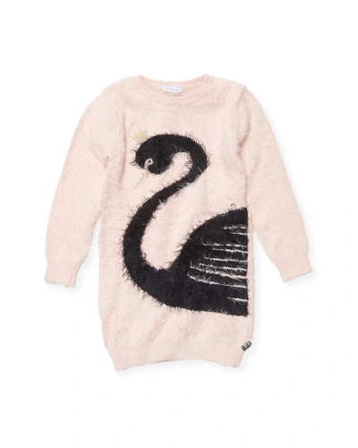Little Marc Jacobs Crowned Swan Sweater Dress In Nocolor