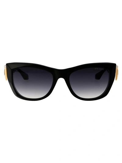 Dita Icelus Sunglasses In 001 Black Yellow Gold