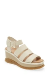 Sorel Joanie Iii Ankle Strap Wedge Platform Sandal In Chalk Gum 17