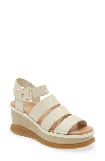 Sorel Joanie Iii Ankle Strap Wedge Platform Sandal In Chalk Gum 17