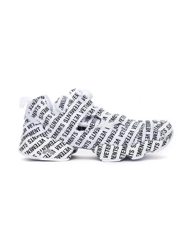 Vetements Black Reebok Insta Pump Sneakers With Logo In White