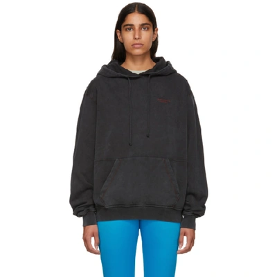 Acne Studios Embroidered Cotton-jersey Hoodie In Black