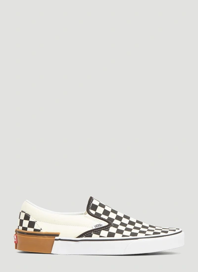 Vans Gum Block Classic Slip-on Checkerboard Sneakers In Cream | ModeSens