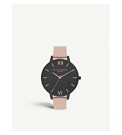 Olivia Burton After Dark Stainless Steel And Leather Watch