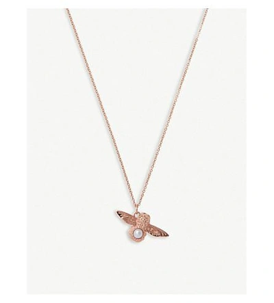 Olivia Burton Moulded Bee Rose Gold-plated And Pearl Necklace