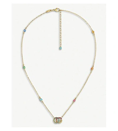 Gucci Running G 18ct Yellow-gold And Multi-stone Necklace