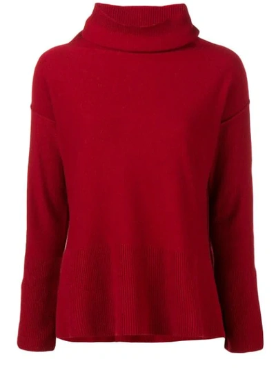 Antonelli Turtleneck Fine Knit Sweater In 20538 Red