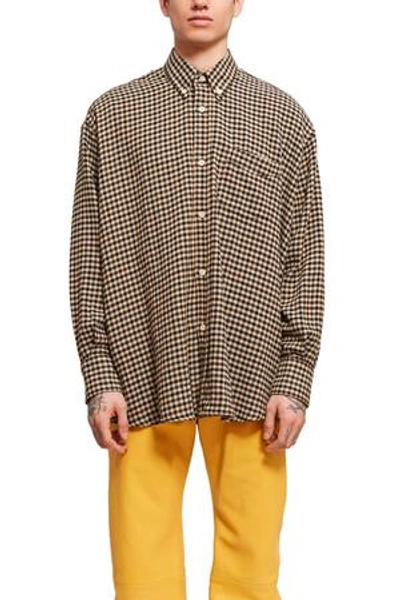 Our Legacy Opening Ceremony Gingham Borrowed Bd Shirt In Brown Gingham