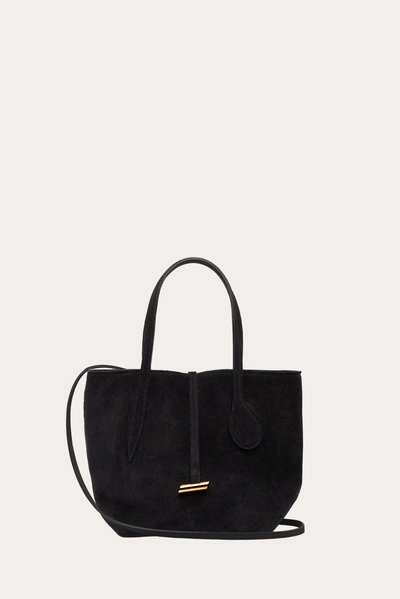 Little Liffner Sprout Tote Mini Black Suede