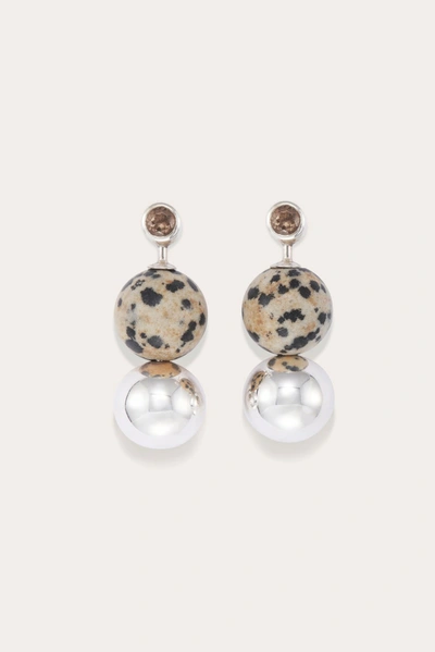 Little Liffner Marble & Sphere Earrings Silver In Multi