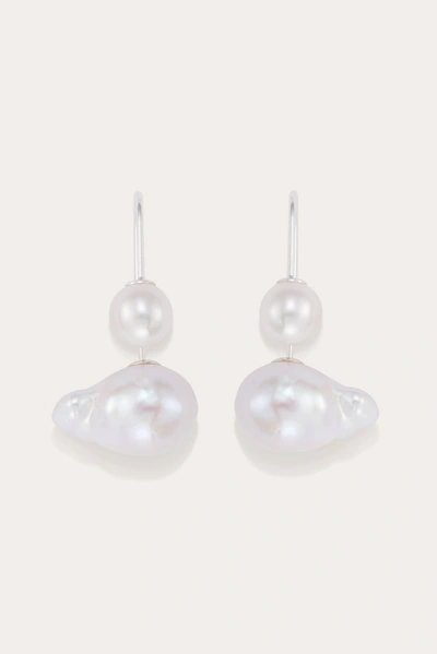 Little Liffner Cloud Pearl Earrings Silver In White