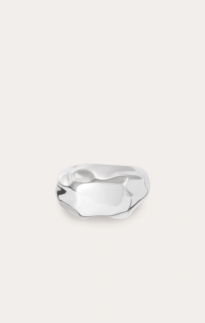 Little Liffner Ice Cube Pinky Ring Silver In Metallic