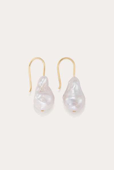 Little Liffner Minimalist Baroque Earrings Gold In White