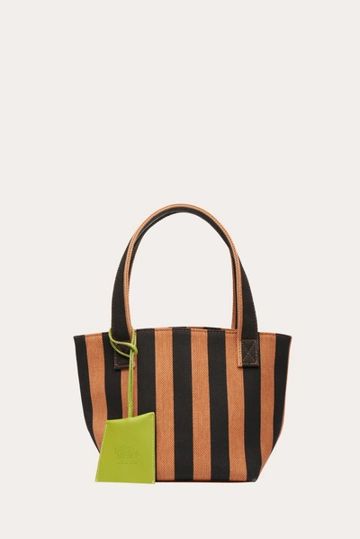 Little Liffner Stripe Tote Mini Beige In Brown