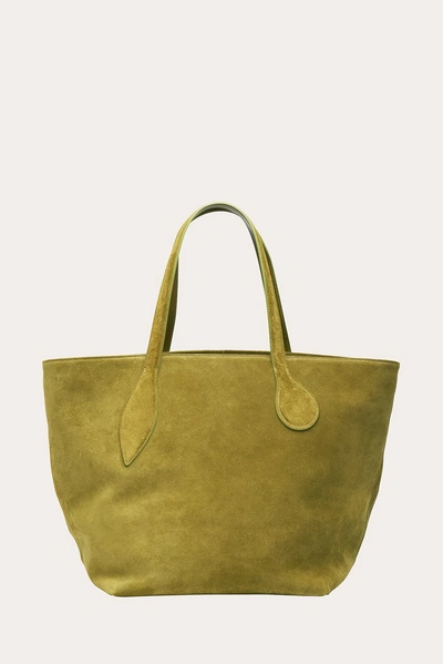 Little Liffner Sprout Tote Army Suede In Green