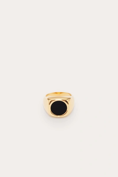 Little Liffner Sunken Stone Signet Ring Gold